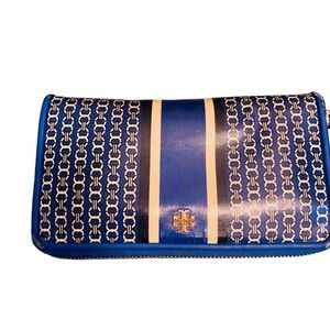 Tory Burch Gemini Link Royal Blue Continental Wallet
